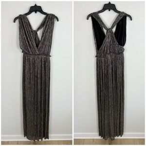 ZARA Limited Edition Maxi Dress With Metallic Silver Thread Size M